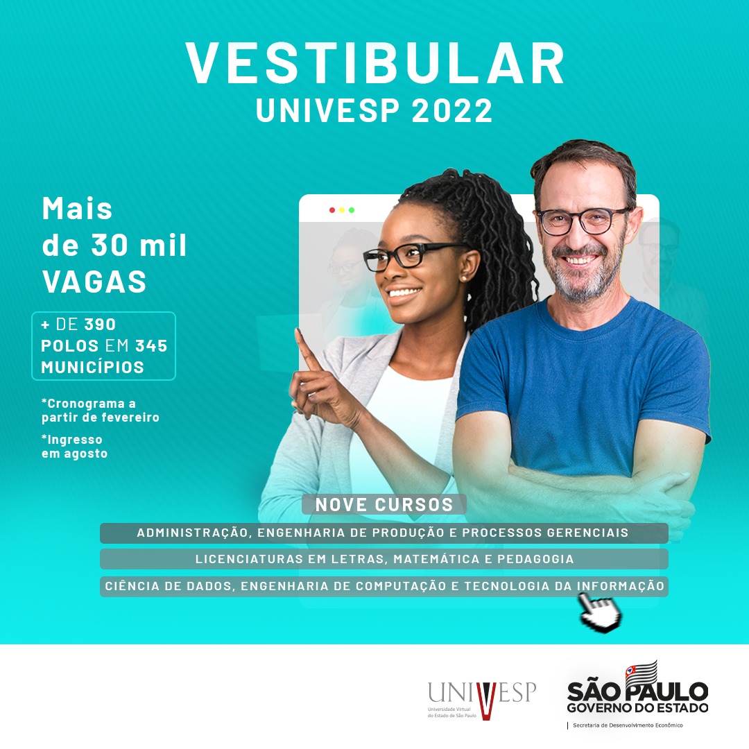 Inscrições Para O Vestibular Da UNIVESP – 2022 Encerram-se Dia 25 De Abril